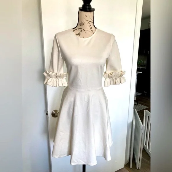 fitted lace wedding dress Ted Baker Orrsett Fit-and-Flare Mini Dress Light Green 4 (US 10) at Amazon  Women's Clothing store